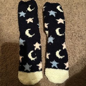 Night sky fuzzy socks